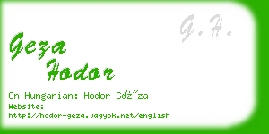 geza hodor business card